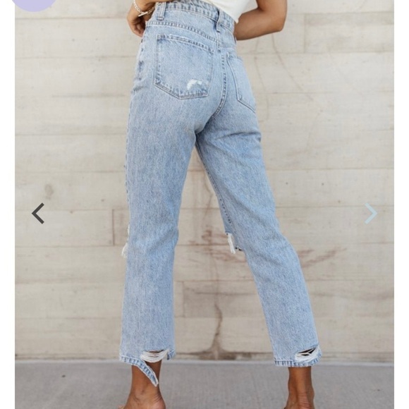 Bohme 28 (6) Lynette High Rise Straight Leg Jeans Womens Cropped Distressed - Picture 2 of 15